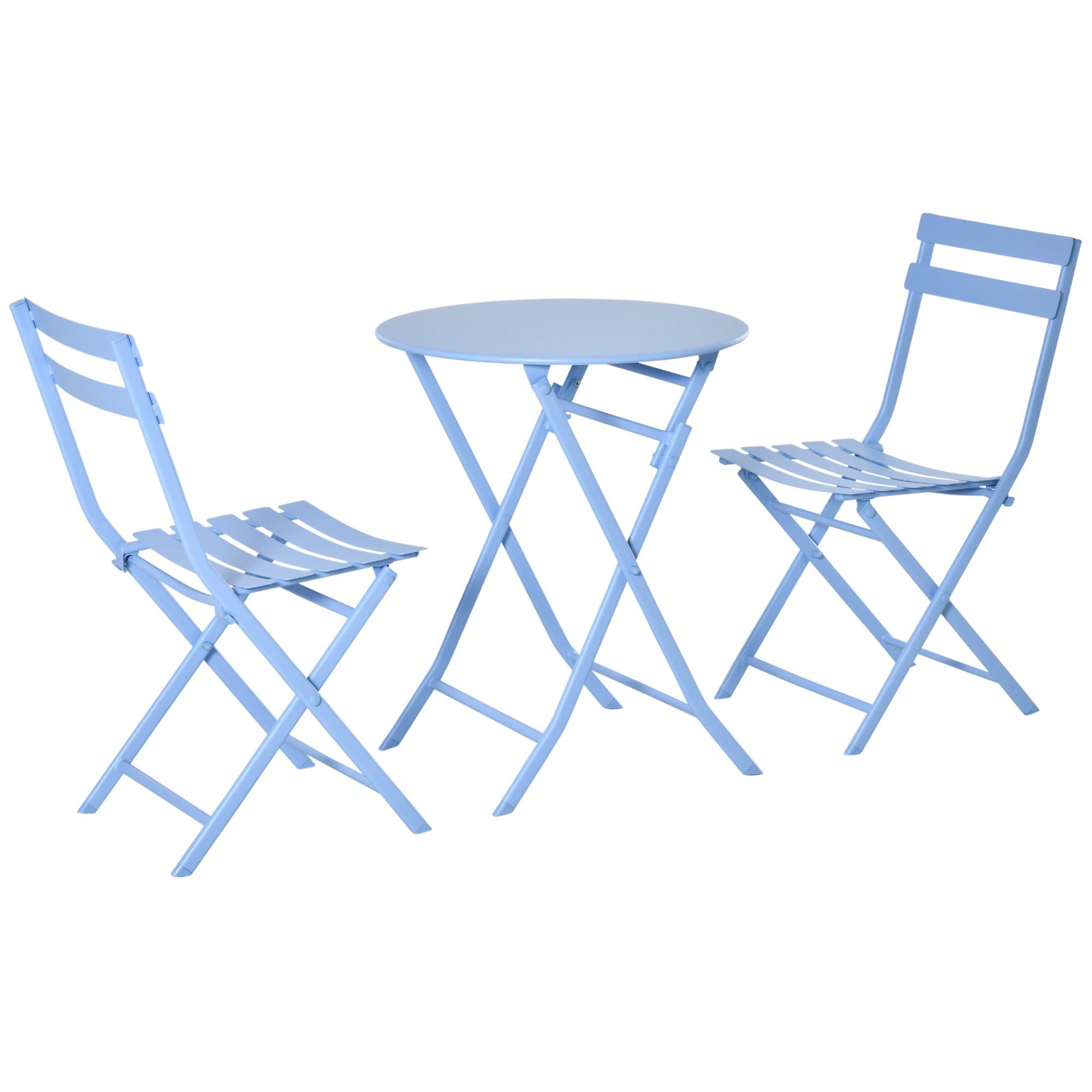 Design im kompaktem Gartenmöbel-Set hellblau Sitzgruppe Outsunny