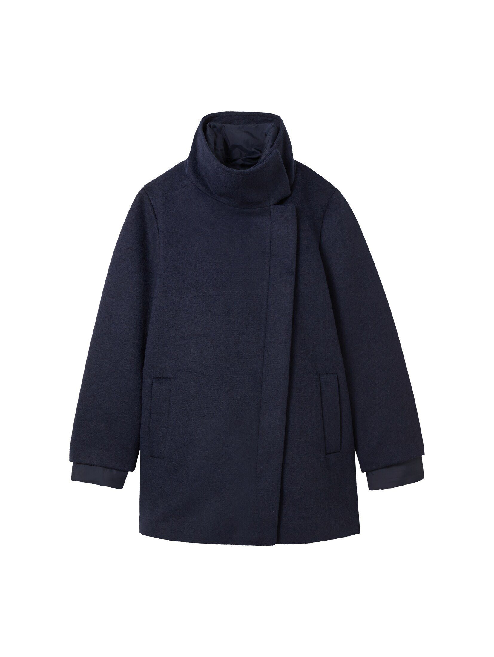 TOM TAILOR Kurzmantel mit sky captain Mantel Stehkragen blue