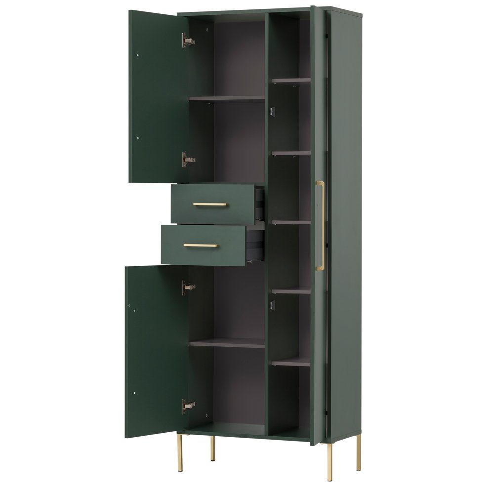 Lomadox Hochschrank KELLA-80 mit 3 Türen in waldgrün, B/H/T: ca. 67,1/184,3/33,1 cm