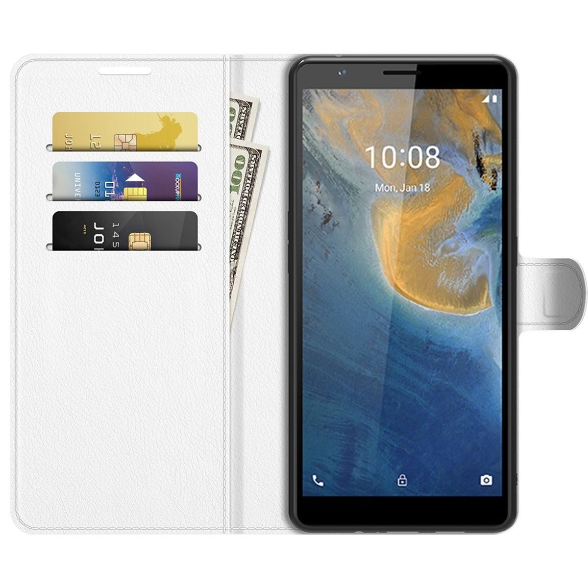König Design Handyhülle ZTE Blade A31, Schutzhülle Schutztasche Case Cover Etuis Wallet Klapptasche Bookstyle
