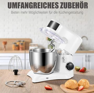 Fangqi Küchenmaschine Teigkneter mit 5.5L Edelstahlschüssel, 1300W, ABS Gehäuse,65dB, 1300,00 W, Multifunktional, Mixer, Kochmaschine