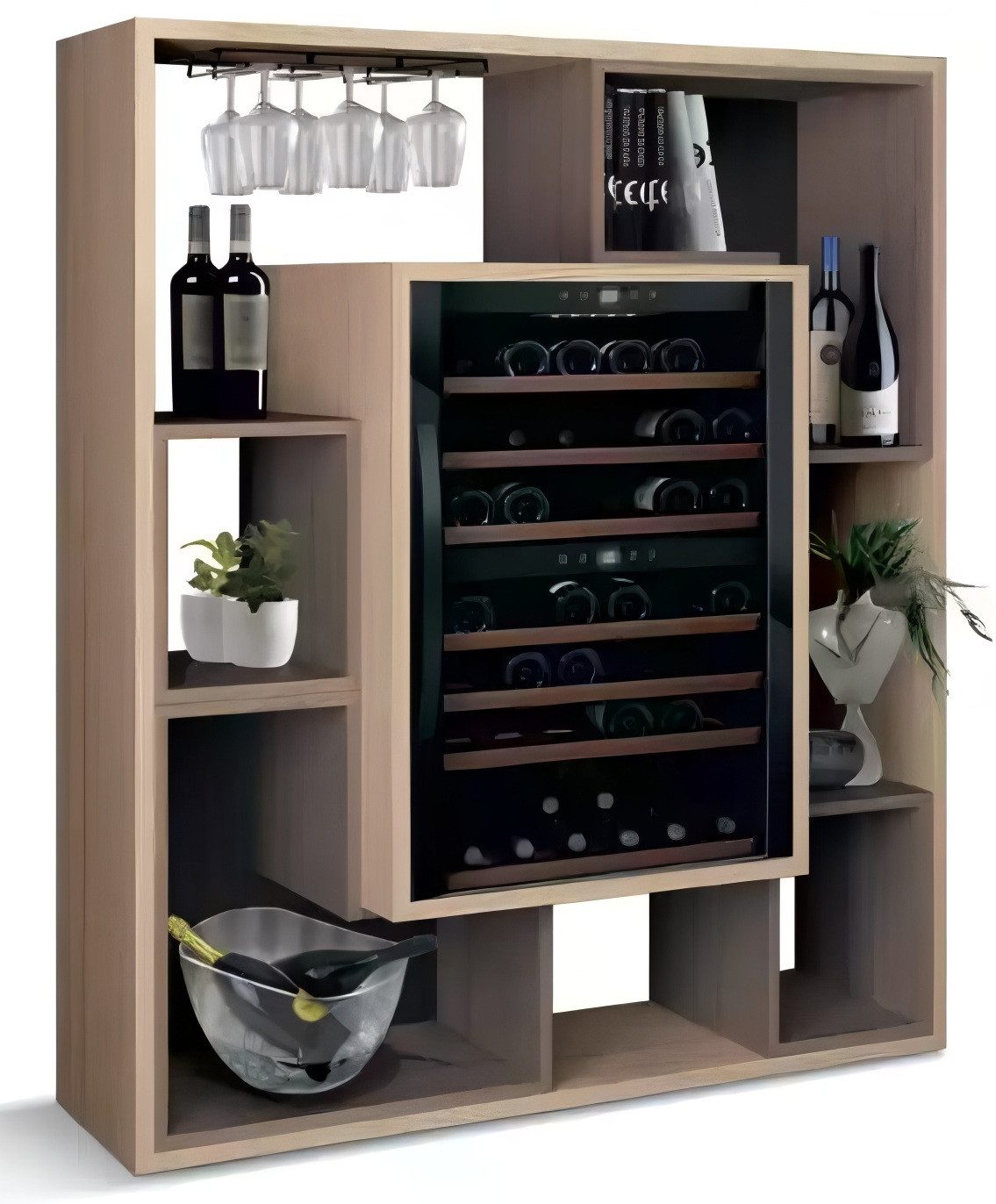 Barschrank Holz Wohnzimmer Weinschrank Modern und Elegant