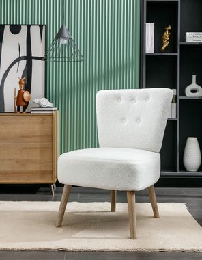 REDOM Sessel mit Rückenlehne, mit Holzbeinen und verstellbaren Beinen, 57x65.5x74.5cm