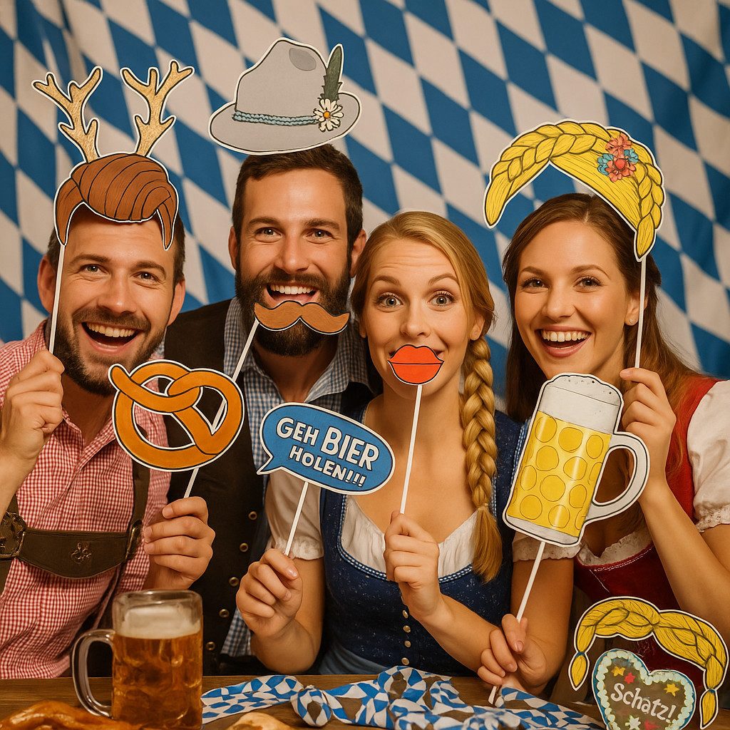 Fries Verkleidungsmaske Bayerische Foto-Requisiten Set Oktoberfest Party Deko, (10-tlg), Lustig, bayerisch, unvergesslich