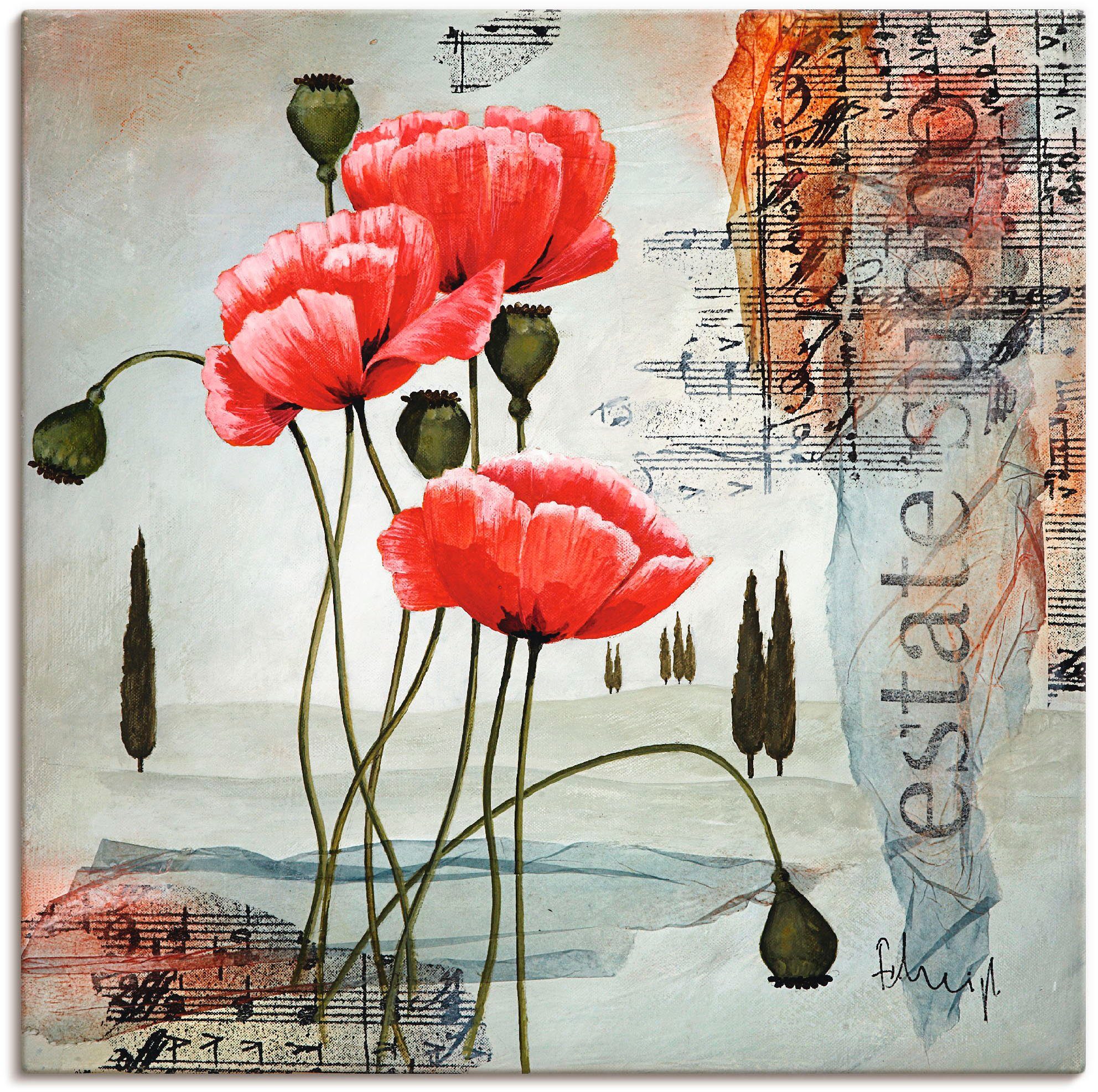 Artland Wandbild Klatschmohn, Blumen (1 St), als Leinwandbild, Poster in verschied. Größen