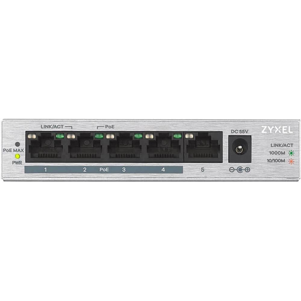 Zyxel 5-Port GbE Unmanaged PoE Switch 60 Watt GS1005HP-EU0101F Netzwerk-Switch (PoE-Funktion)