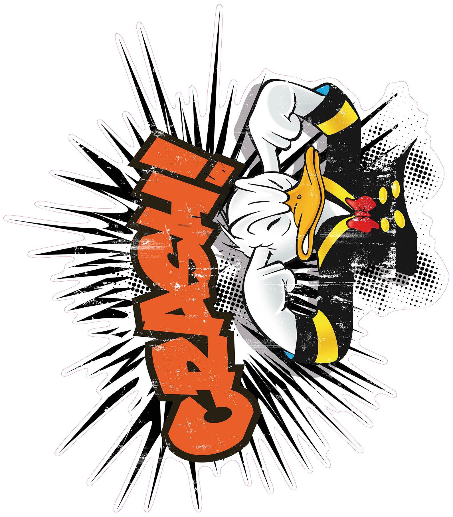 Komar Vliestapete Selbstklebende Vlies - Donald crash XXL - Größe 127 x 160 cm, glatt, bedruckt, (1 St), Kinderzimmer