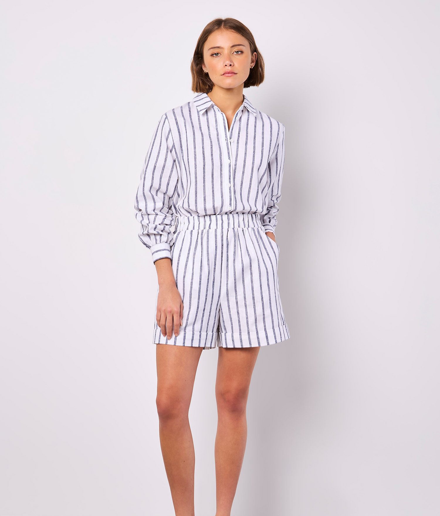 Apricot Shorts Gestreifte Shorts, aus Leinenmix günstig online kaufen