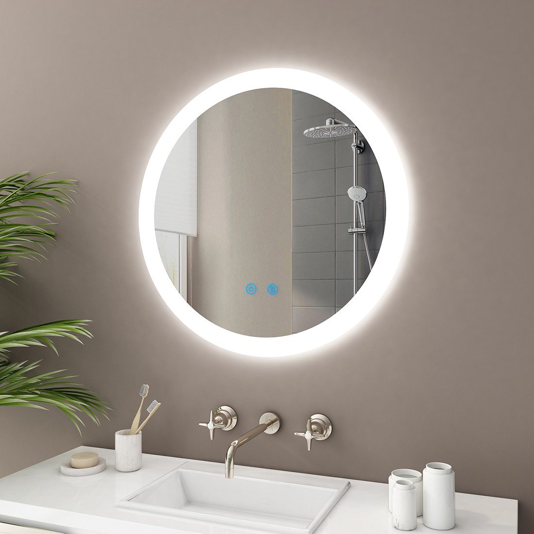 IMPTS Badspiegel LED Badezimmerspiegel Wandspiegel mit Beleuchtung Antibesc günstig online kaufen