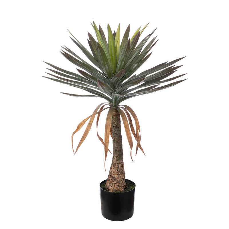 Kunstpflanze GILDE Kunstpflanze Yucca Palme - grün - H. 88cm x D. 70cm, GILDE