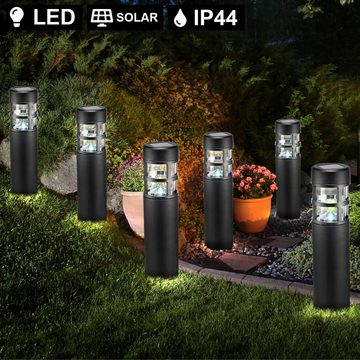 etc-shop LED Gartenleuchte, LED-Leuchtmittel fest verbaut, 4er Set LED Solar Außen Steck Lampen Garten Weg Beleuchtung Terrassen
