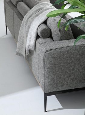 JVmoebel Wohnzimmer-Set Sofagarnitur 2 Sitzer Sessel Zweisitzer Stoff Sofas Modern Design Grau, (2-St., 1x 2-Sitzer + 1x Sessel), Made in Europa