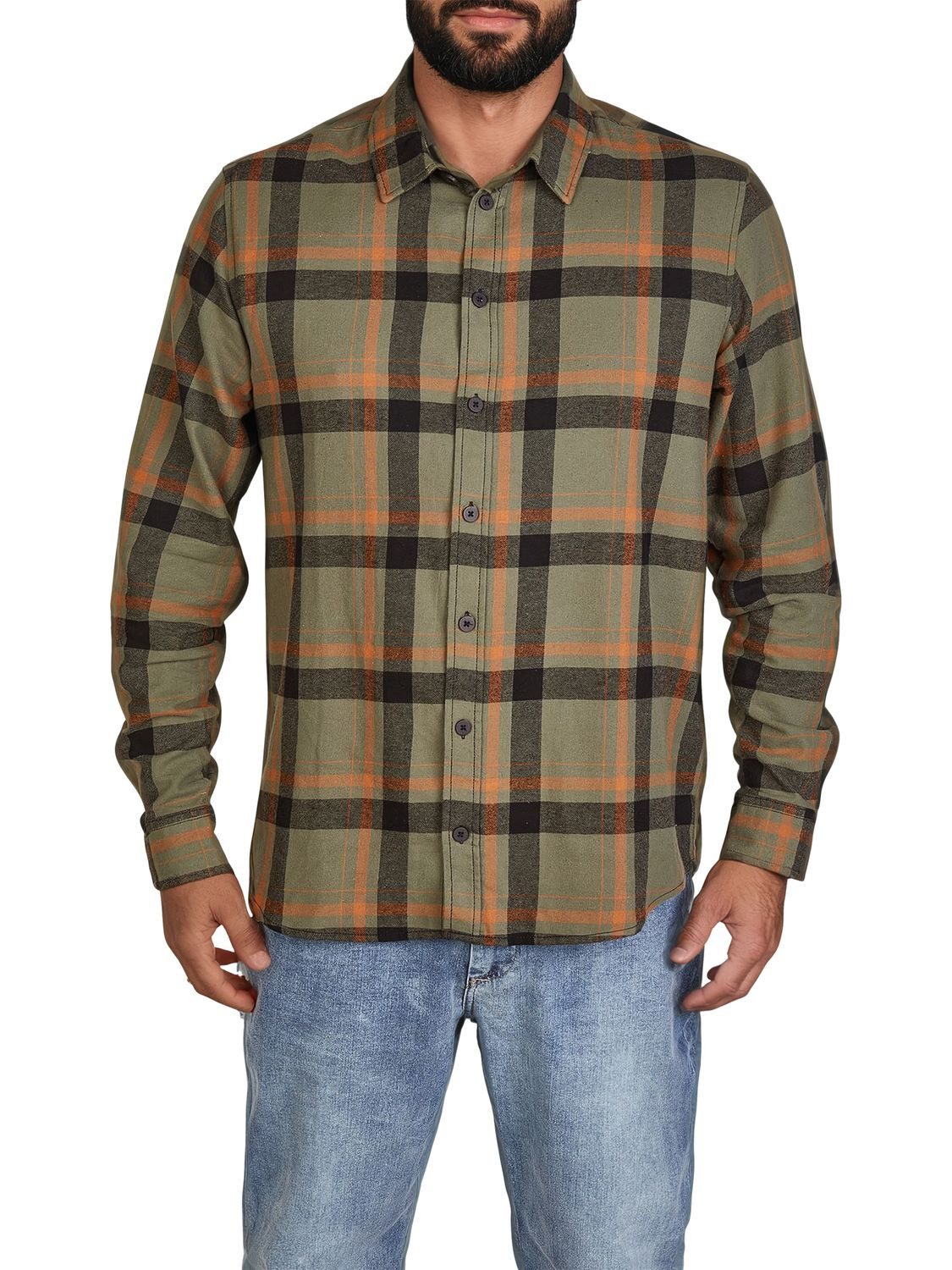 DENIMFY Flanellhemd Herren langarm Kariert Regular Fit DFDean günstig online kaufen