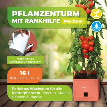 Bio Green Pflanzentreppe Tomaten Pflanzturm mit Rankhilfe in Terrakotta-Stil "Maxitom" 150 cm
