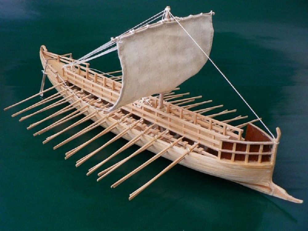Modellbausatz Krick Dusek Griechische Bireme 6 Jahrhundert v. Chr. 1:72 Holz Baukas