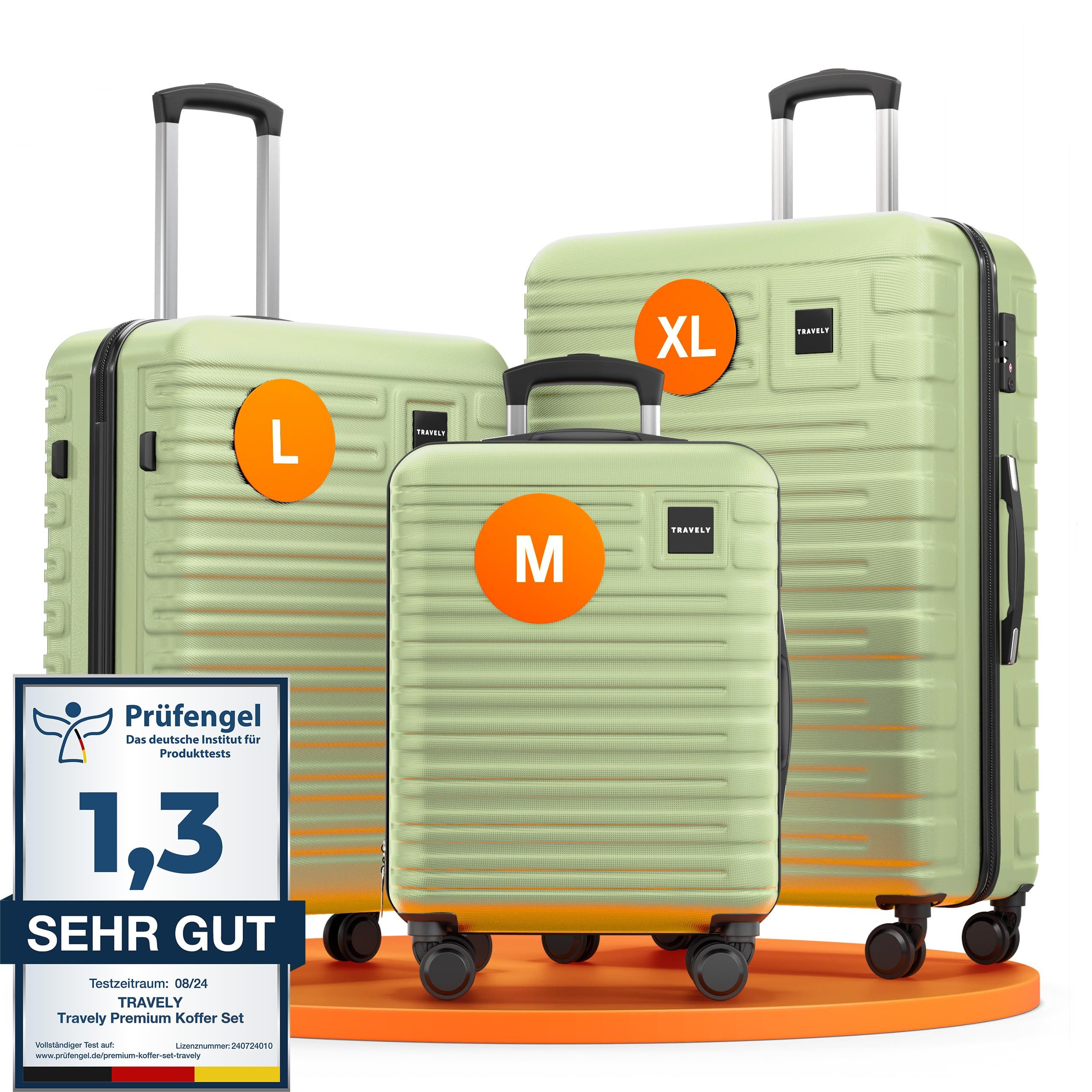 Travely Koffer Polycarbonat Koffer Set - 3 teiliges Kofferset, XL + L + M, günstig online kaufen
