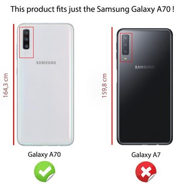 Nalia Smartphone-Hülle Samsung Galaxy A70, Klare 360 Grad Hülle / Rundumschutz / Transparent / Displayschutz Case