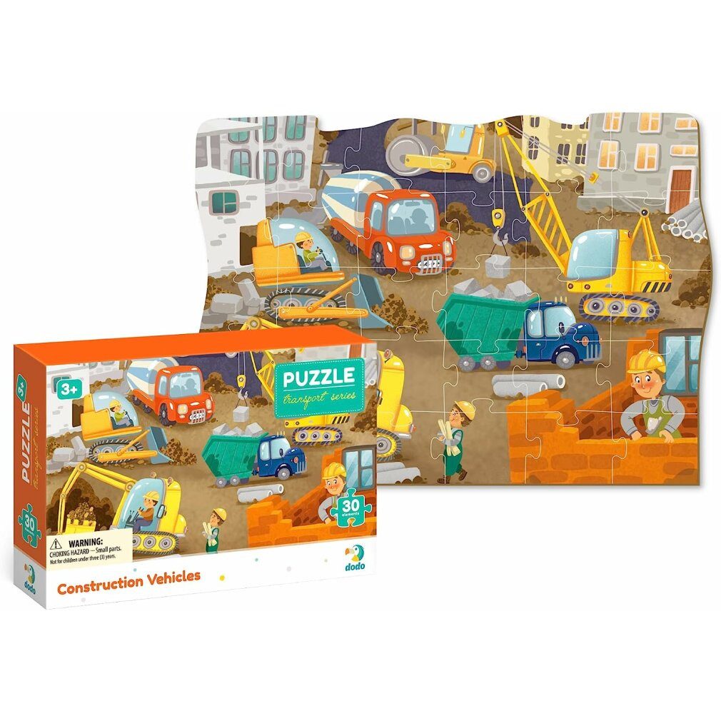 dodo Puzzle DODO Puzzle Transport: Baumaschinen 30 Teile, Puzzleteile