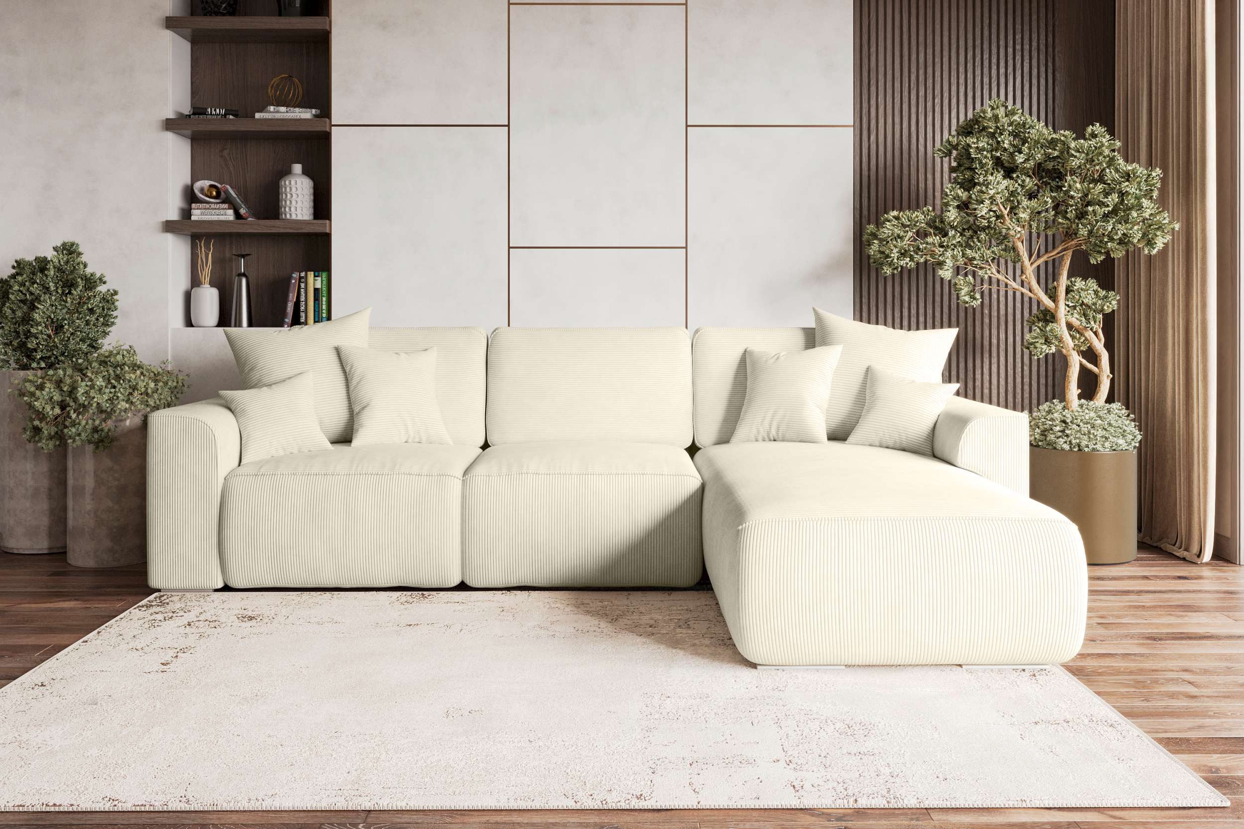 99rooms Ecksofa Gusto, Sofa L-Form, Eckcouch, mit abnehmbaren Kissen, Rundu günstig online kaufen