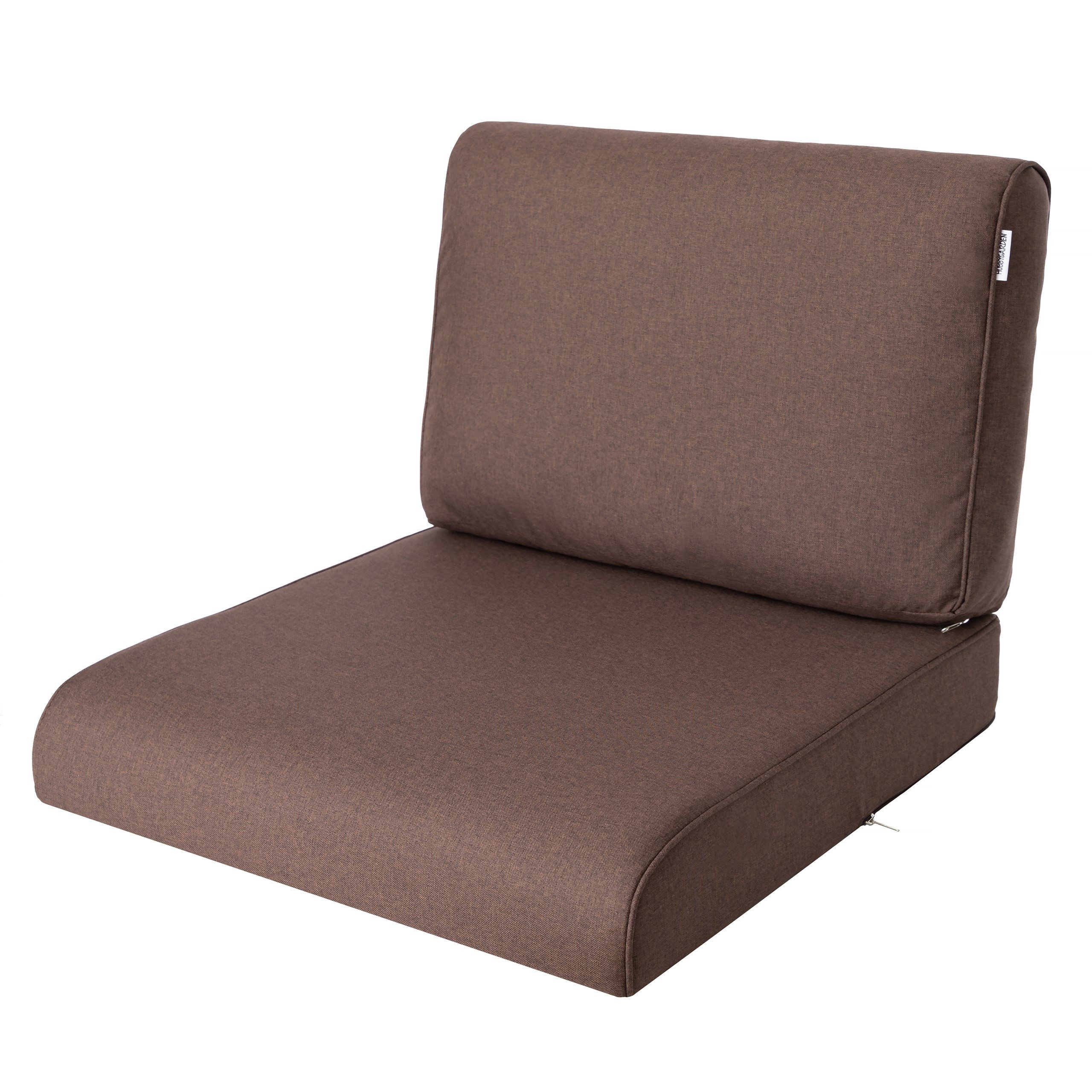 Hobbygarden Sitzkissen und Rückenlehne für Rattanmöbel – 2-teilig (Sitz + Rückenlehne), 50x50, 60x60, 70x70cm – wasserabweisend, Anti-Rutsch, Indoor & Outdoor