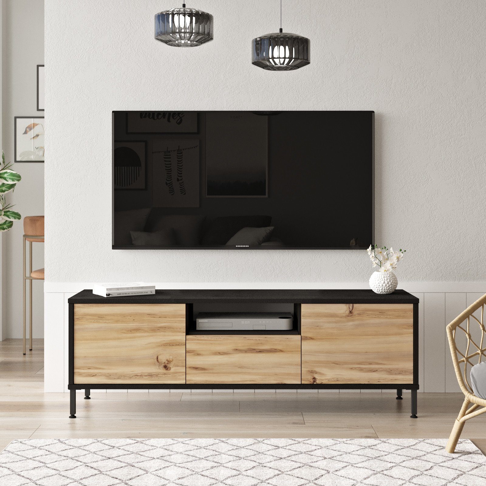 100% Schränke, Partikelplatte cm, Skye Decor Melaminbeschichtete 46,4x140x35,5 TV-Schrank