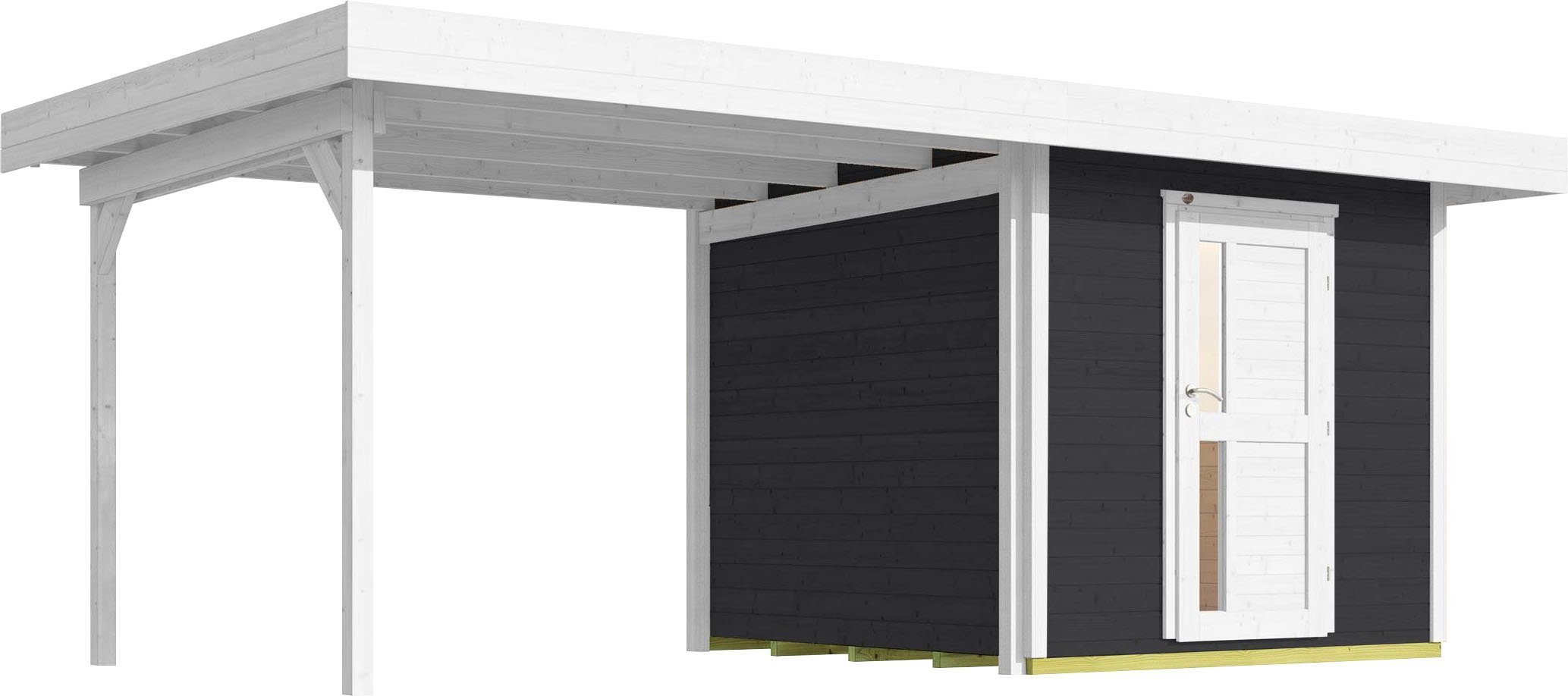 weka Gartenhaus Designhaus (Set), Anbaudach BxT: 172 cm, 575x314 B, mit