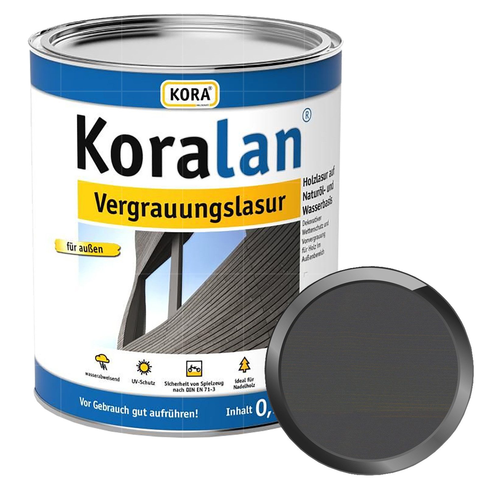 KORA Holzschutzlasur Koralan Vergrauungslasur - 0.75 Ltr