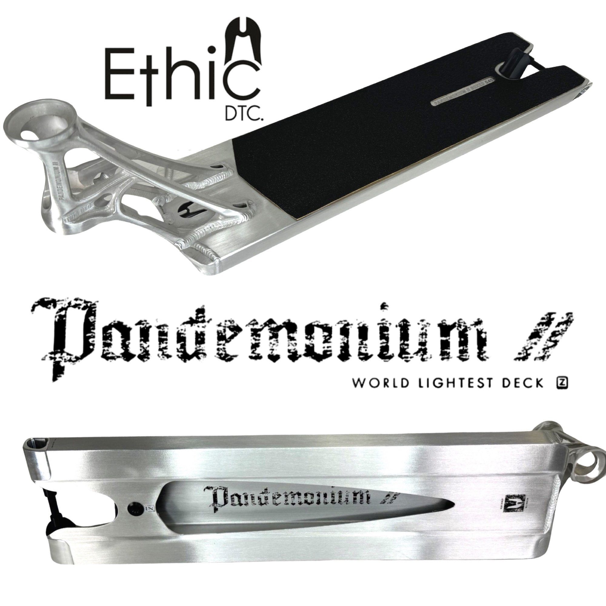 Ethic DTC Stuntscooter Ethic DTC Pandemonium V2 BOXED Stunt-Scooter Deck gebürstet Alu Silber