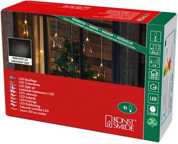 KONSTSMIDE LED-Lichtervorhang Weihnachtsdeko, mit 8 Plexisternen und warmweißen Dioden