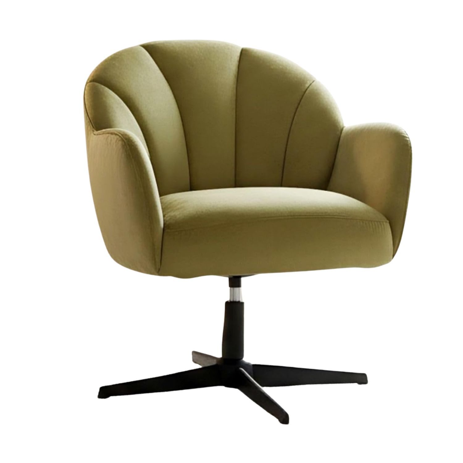 WAHSON OFFICE CHAIRS Loungesessel Drehbarer Polstersessel mit Armlehne aus Kunstfell/Samt