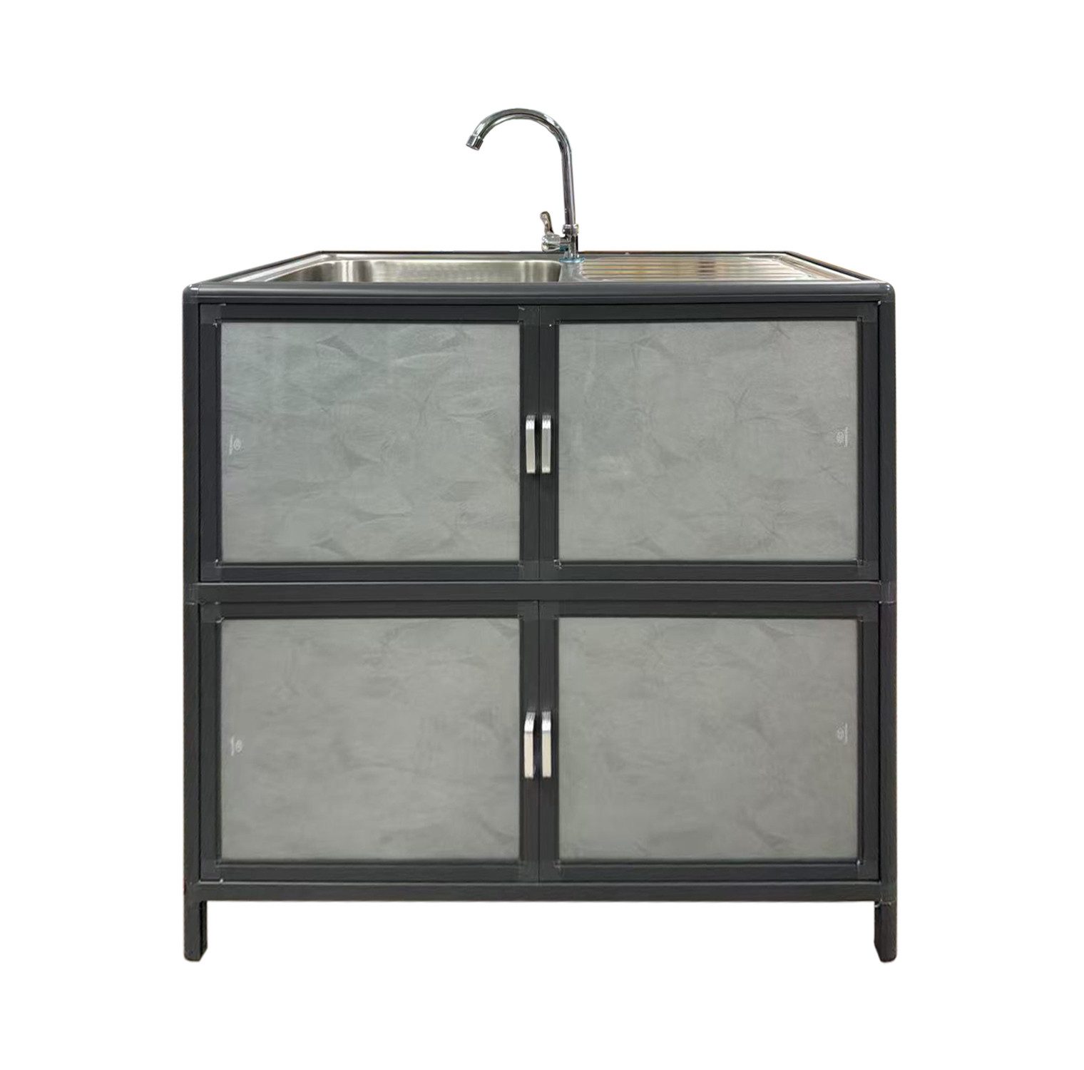 HTI-Living Уличные кухниmodul Outdoorspüle L Gerti Grau (Stück, 1-St., 1 Outdoorspüle) Gartenspüle Campingspüle Messespüle