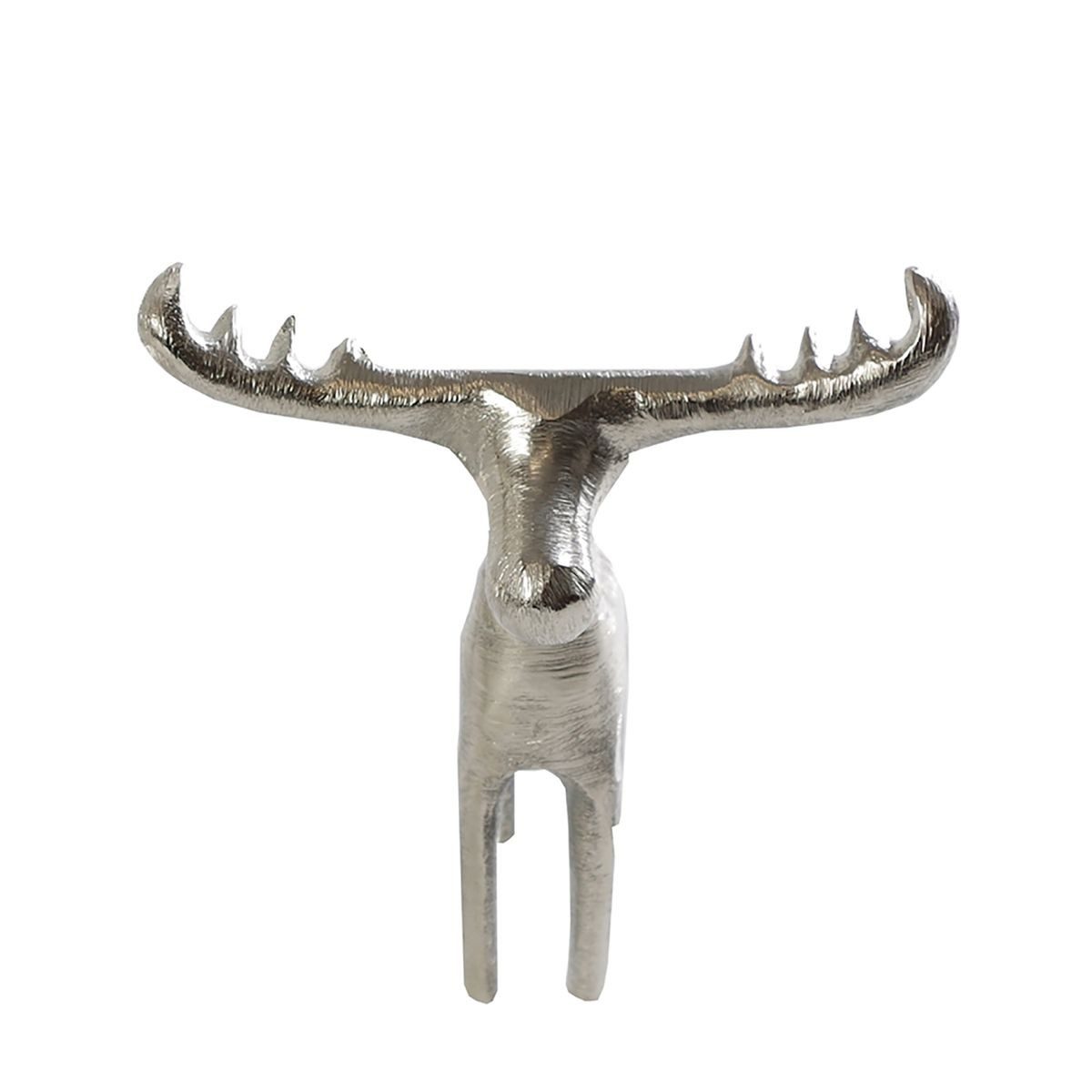Casablanca Dekofigur Elch aus Aluminium ca. 10 x 13 x 15 cm in Silber Weihnachts-Skulptur, in Handarbeit hergestellt