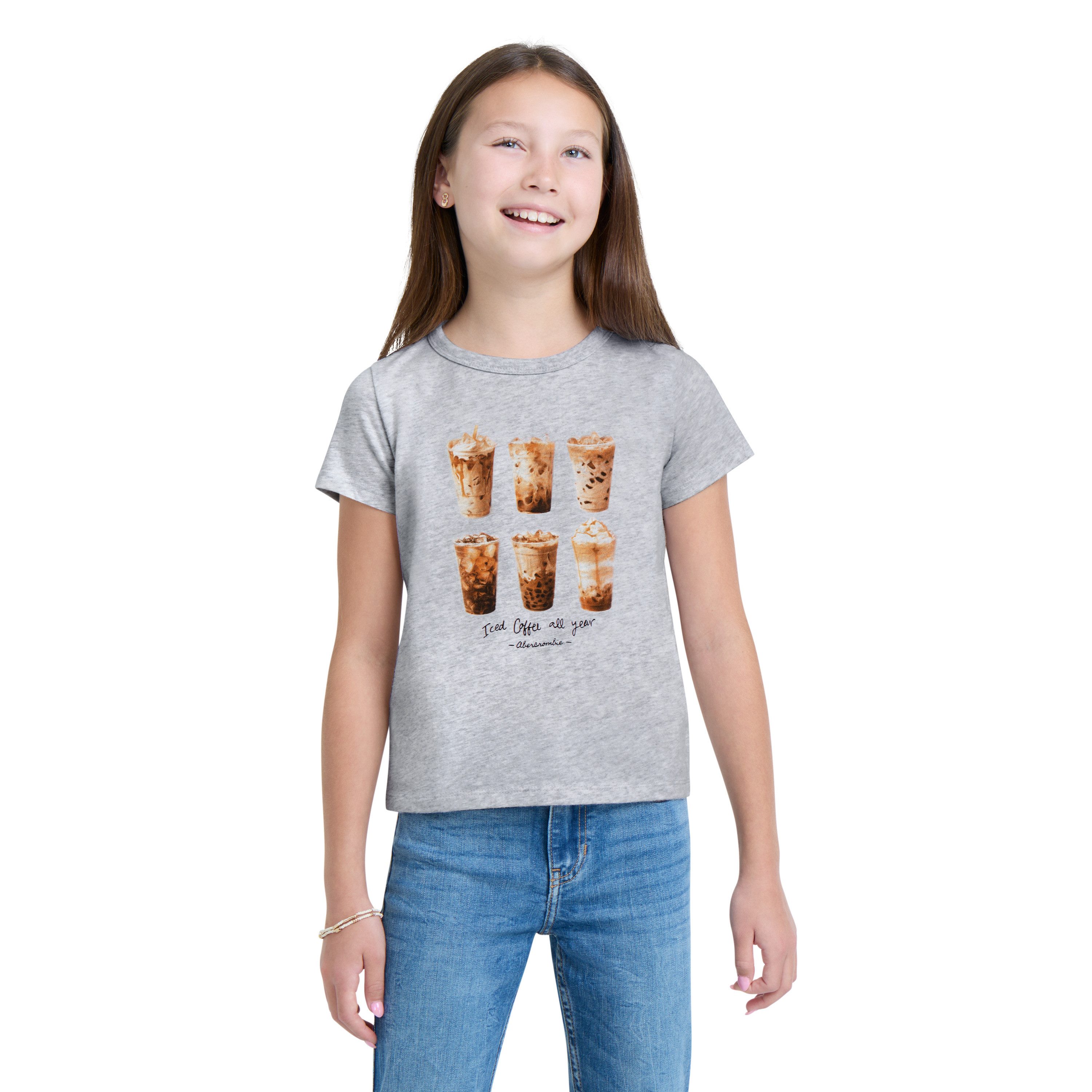 Abercrombie Kids Rundhalsshirt AFG ICED COFFEE CLASSIC TEE mit Frontprint, für Girls