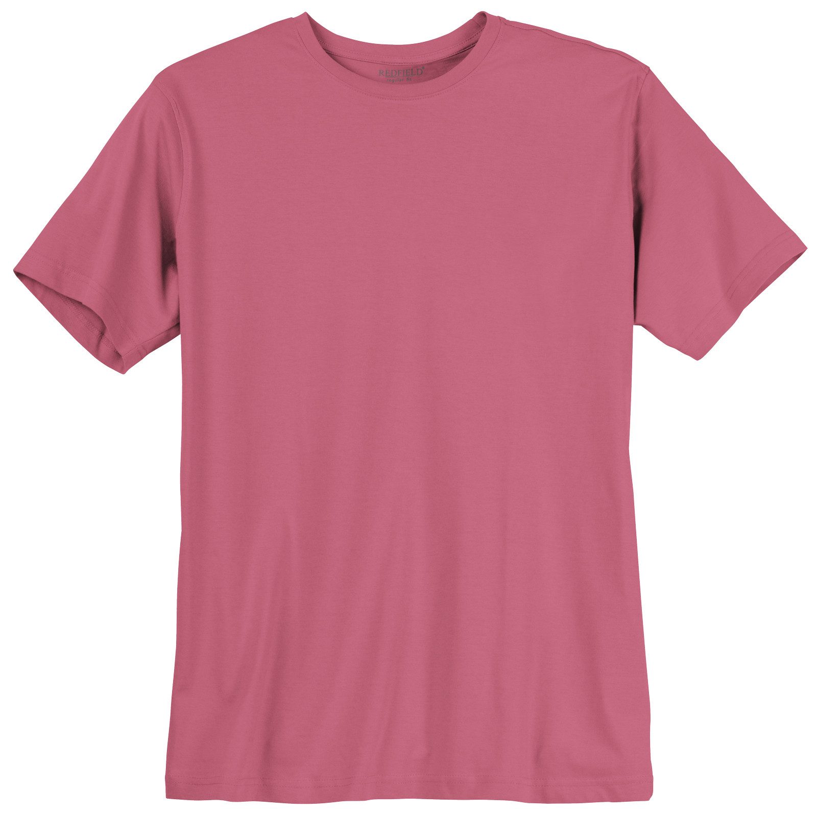 Rundhalsshirt Redfield Basic T-Shirt Übergröße dunkelrosa Tom