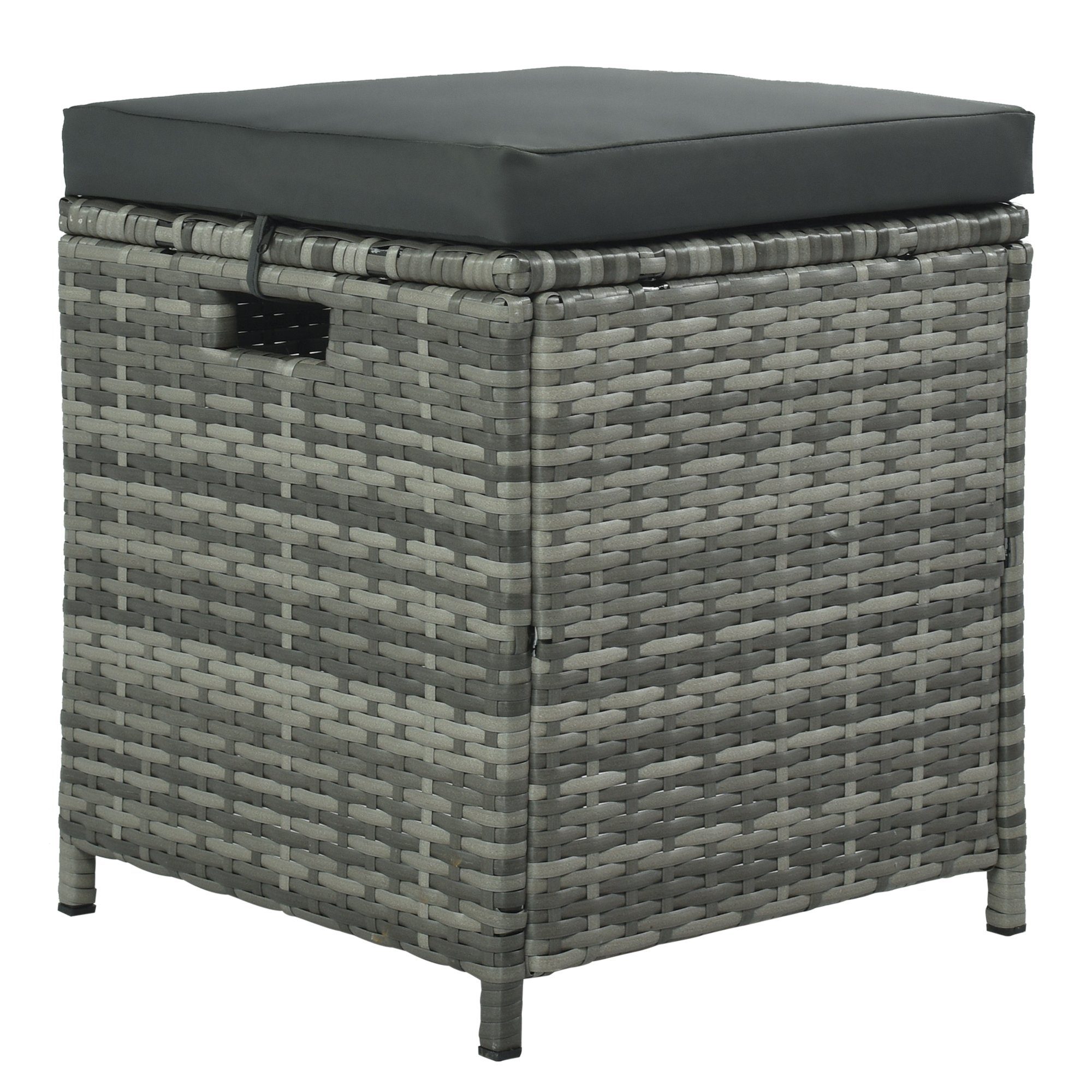 Gartenlounge-Set, (8-tlg), 2 Sofa, 4 Hocker, Tisch 100x100 cm, Polyrattan, mit Auflagen