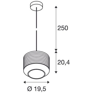 SLV Hängeleuchte Pendelleuchte Pantilo Rope in Silber E27 195mm, keine Angabe, Leuchtmittel enthalten: Nein, warmweiss, Hängeleuchte, Pendellampe, Pendelleuchte
