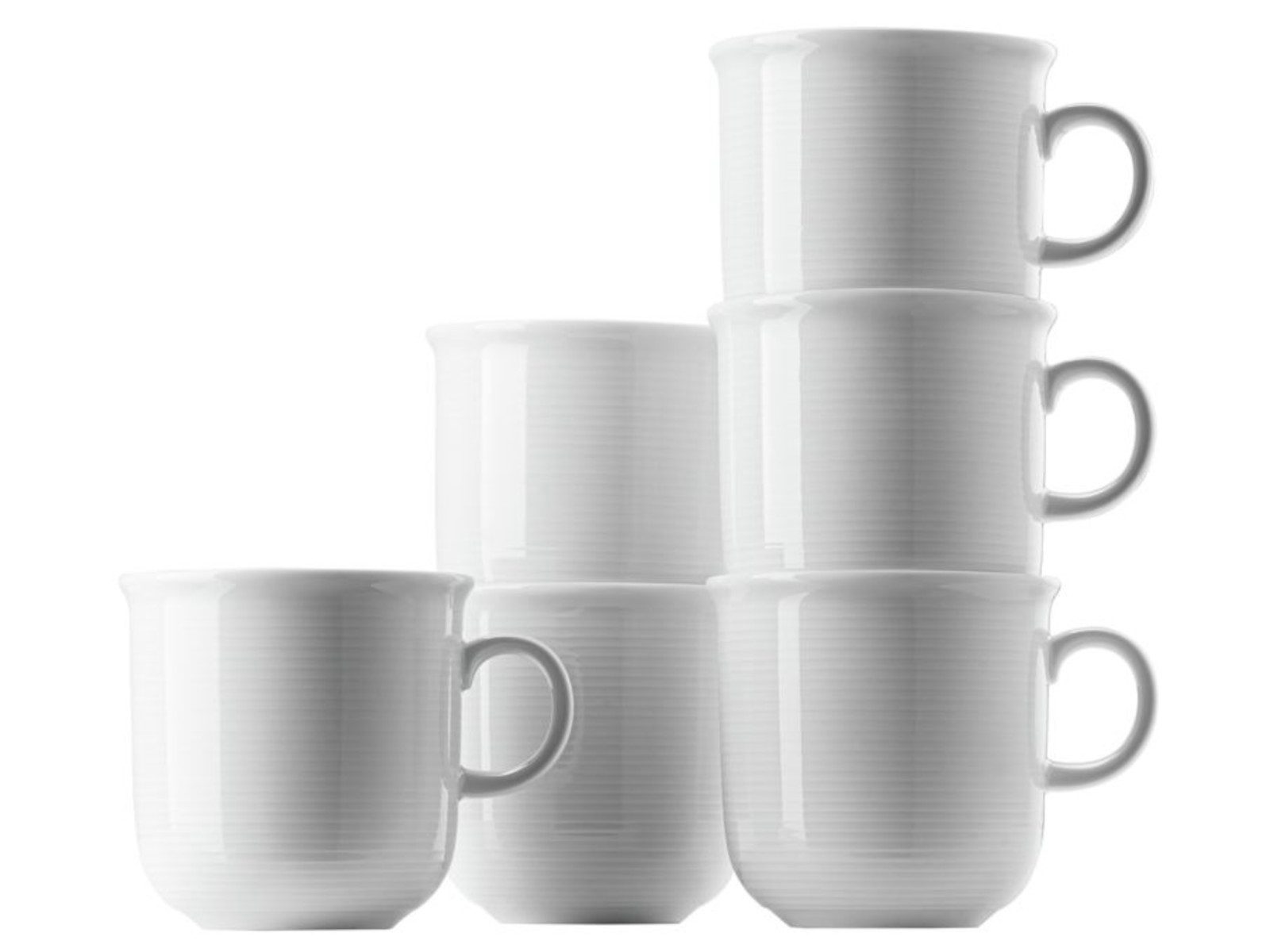Thomas Porzellan Geschirr-Set Trend weiss Becher mit Henkel 0,36 l Set 6tlg, Porzellan