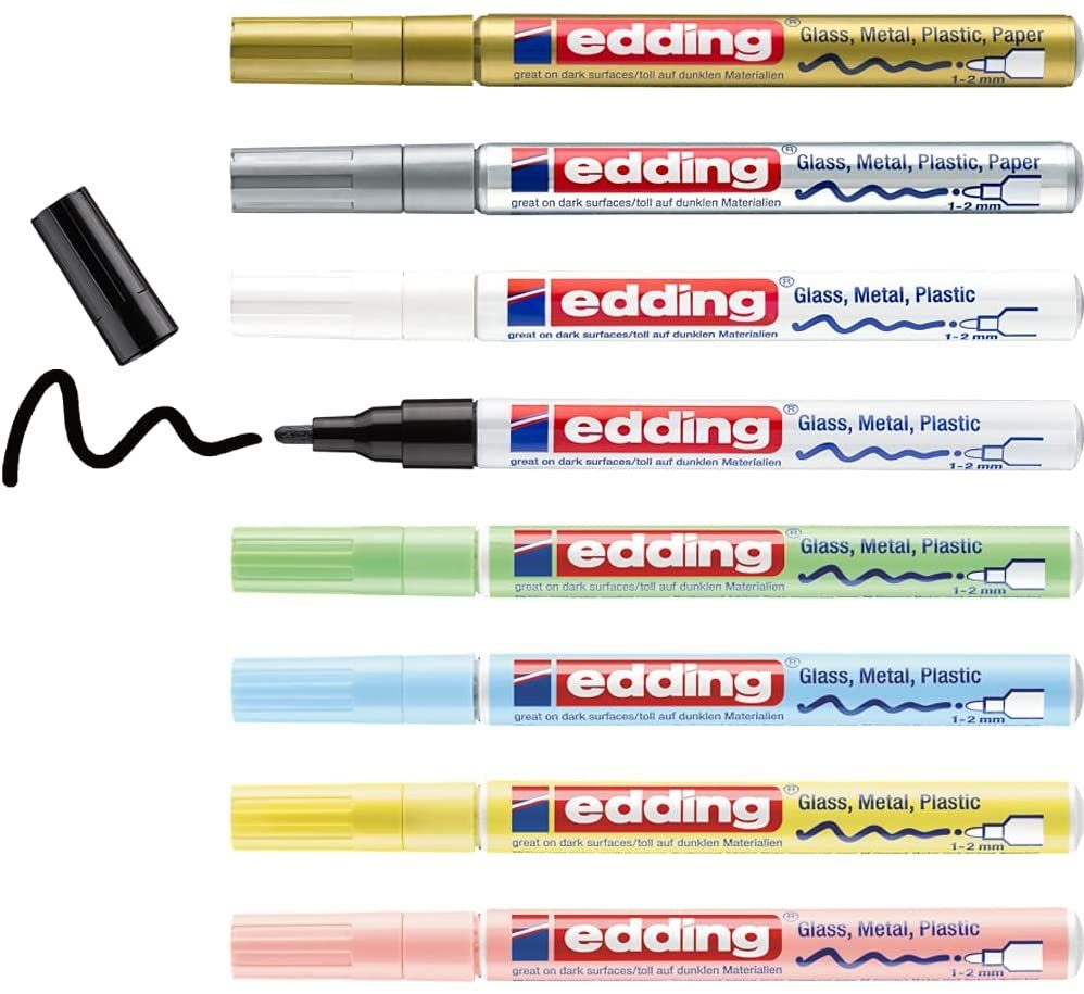 Thumbnail - edding Lackmarker edding 751 Glanzlackmarker sortiert pastell (8er Faltschachtel)