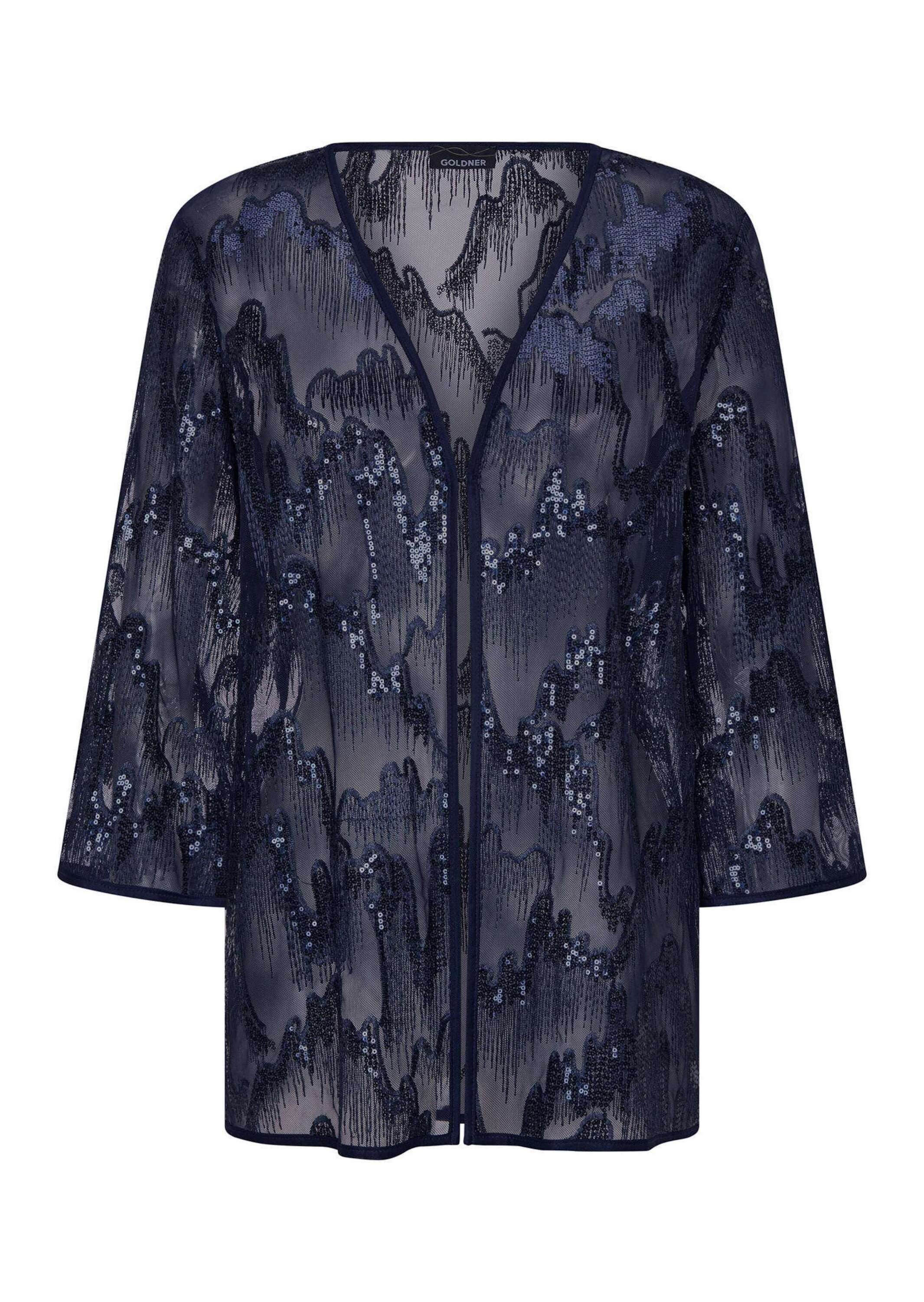 Klassische Bluse Elegante Pailletten-Jacke, V-Ausschnitt
