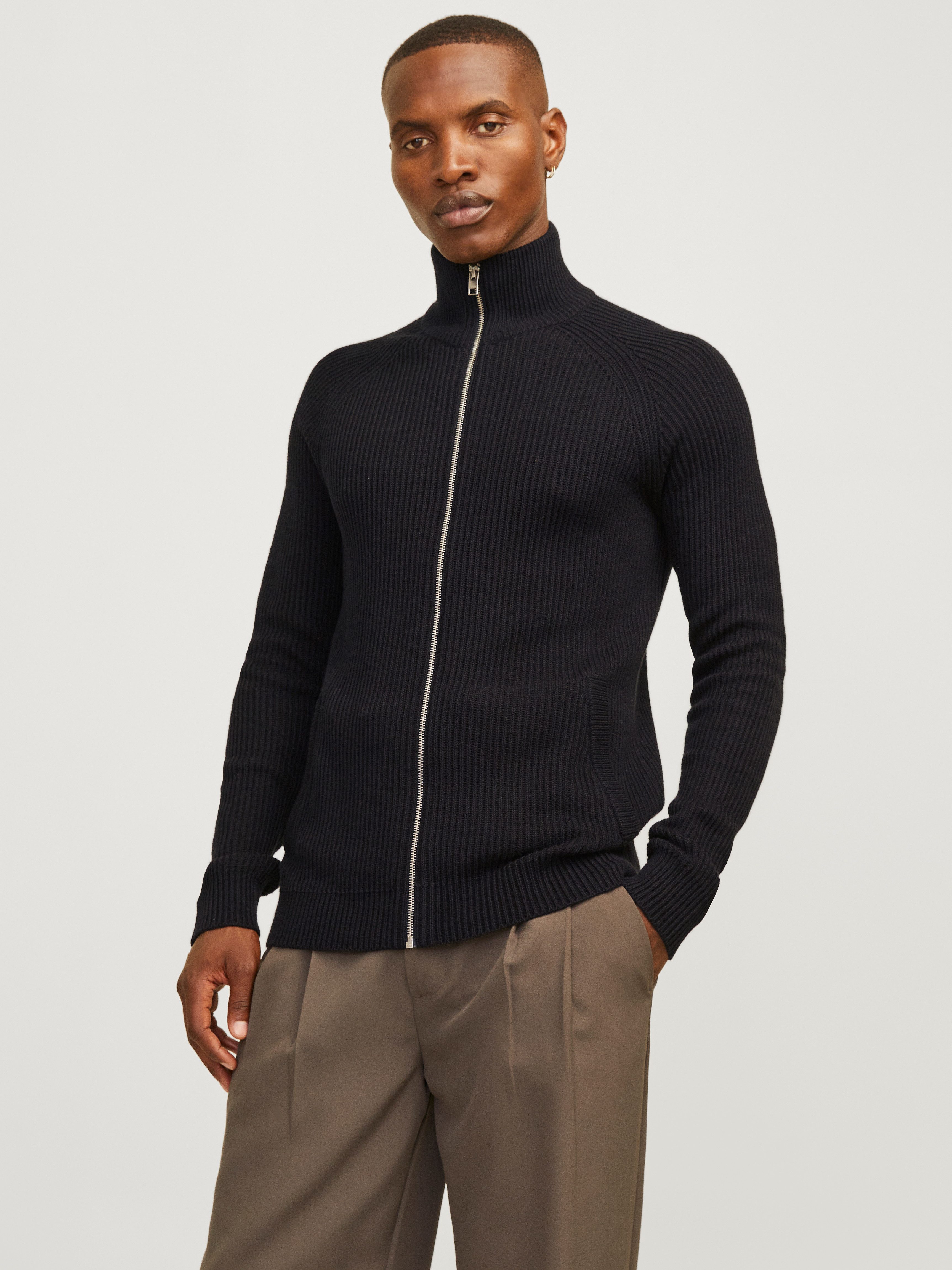 Strickjacke JJPANNEL KNIT ZIP CARDIGAN AW24