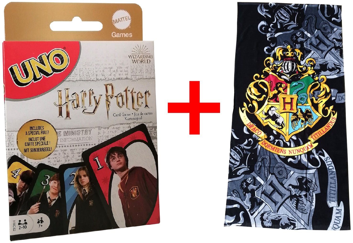 Mattel® Spiel Harry Potter 2er Fan Set Mattel FNC42 UNO Hogwarts Kartenspiel und Str