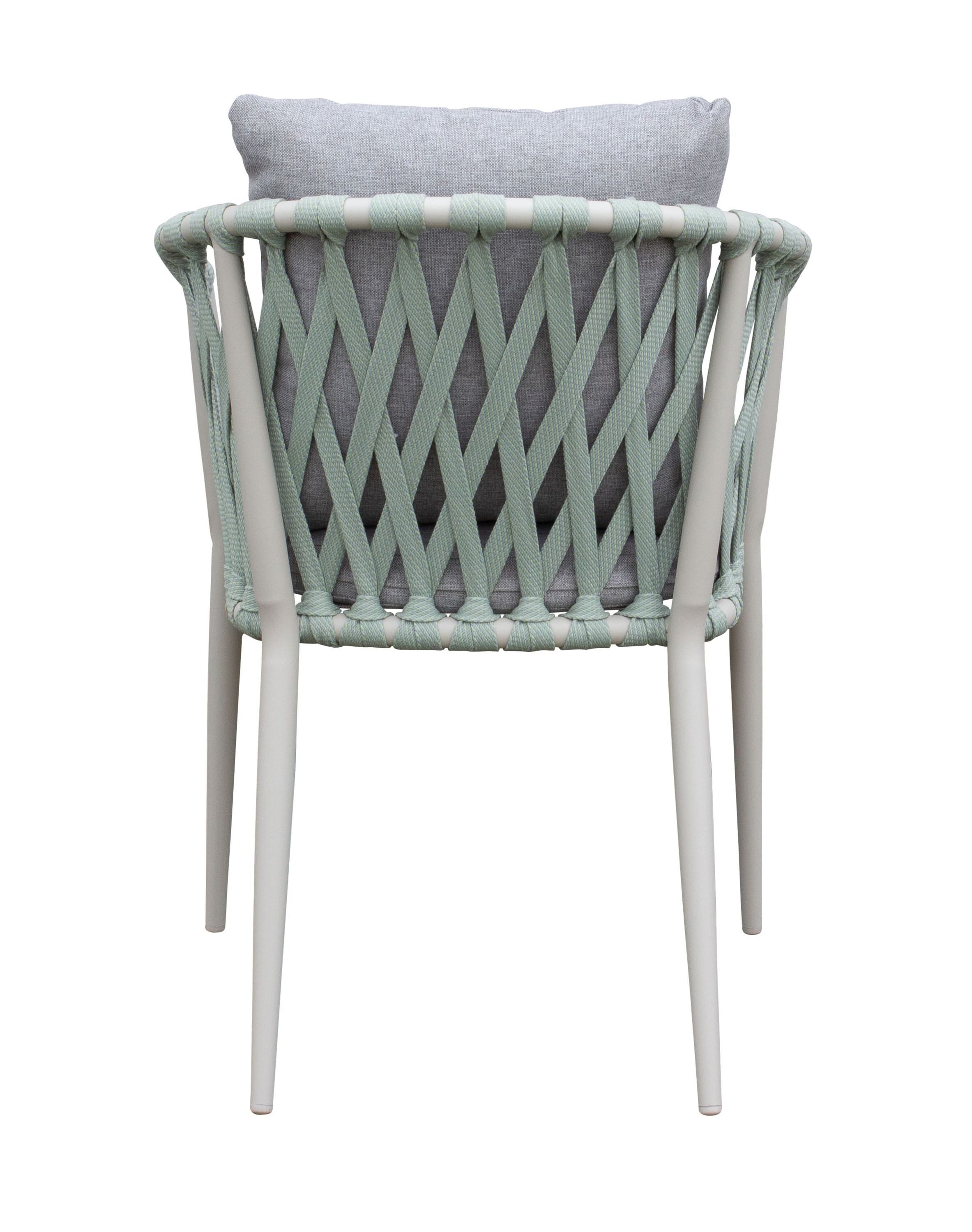 dasmöbelwerk Gartenstuhl Stapelstuhl Gartenstuhl Armlehnenstuhl Vienna Rope taupe-grün