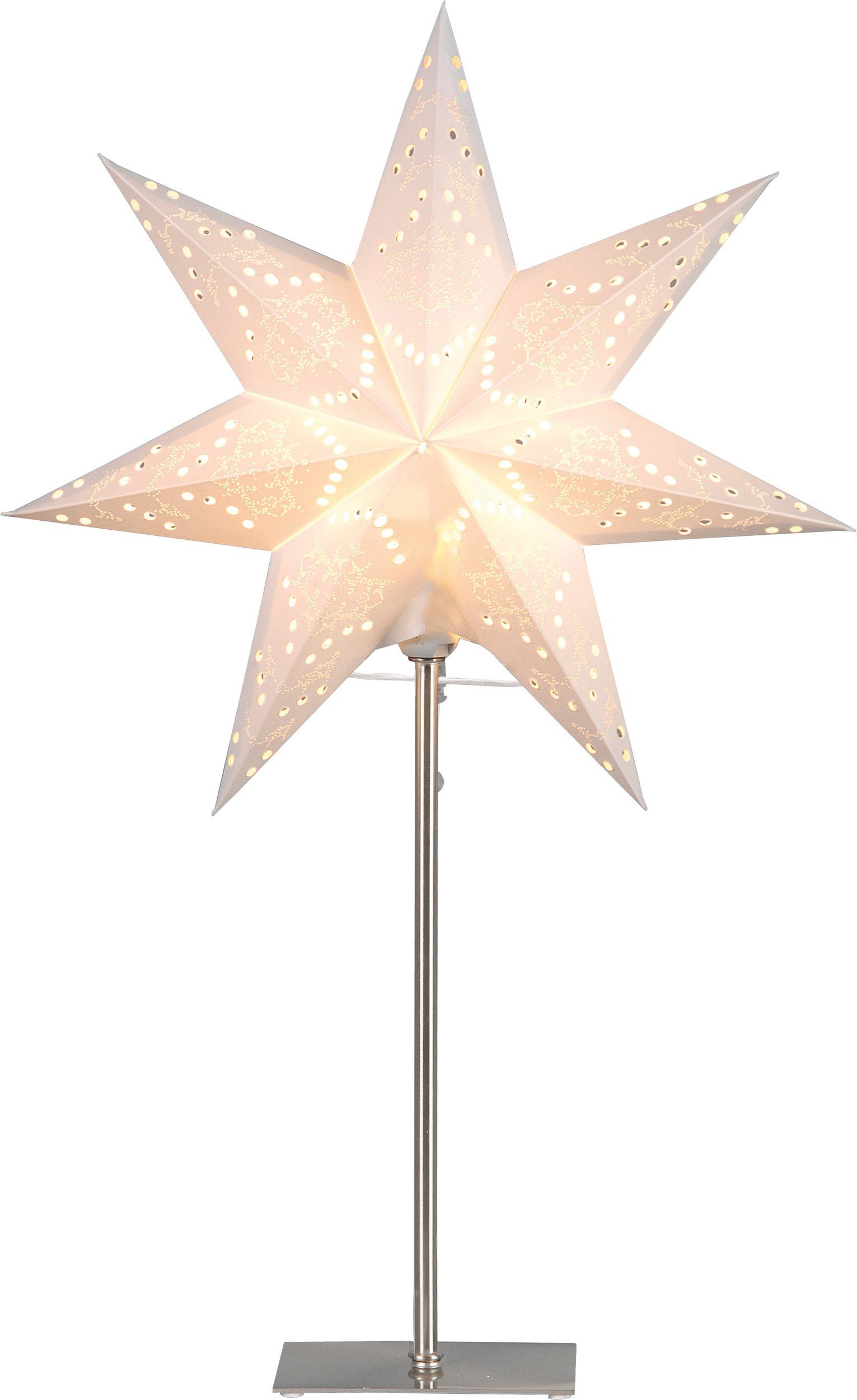 EGLO Papierstern Sensy, Tischlampe, Dekostern beleuchtet aus Papier mit Kabel, E14