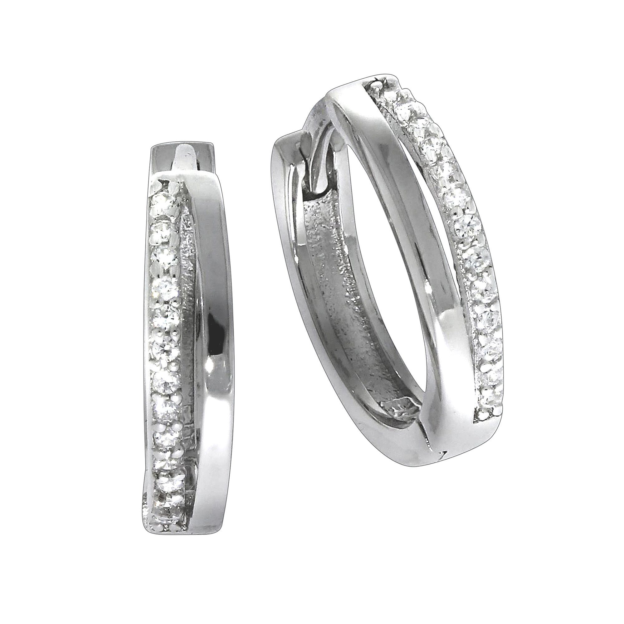 Vivance Paar Creolen 925 Silber Zirkonia rhodiniert günstig online kaufen