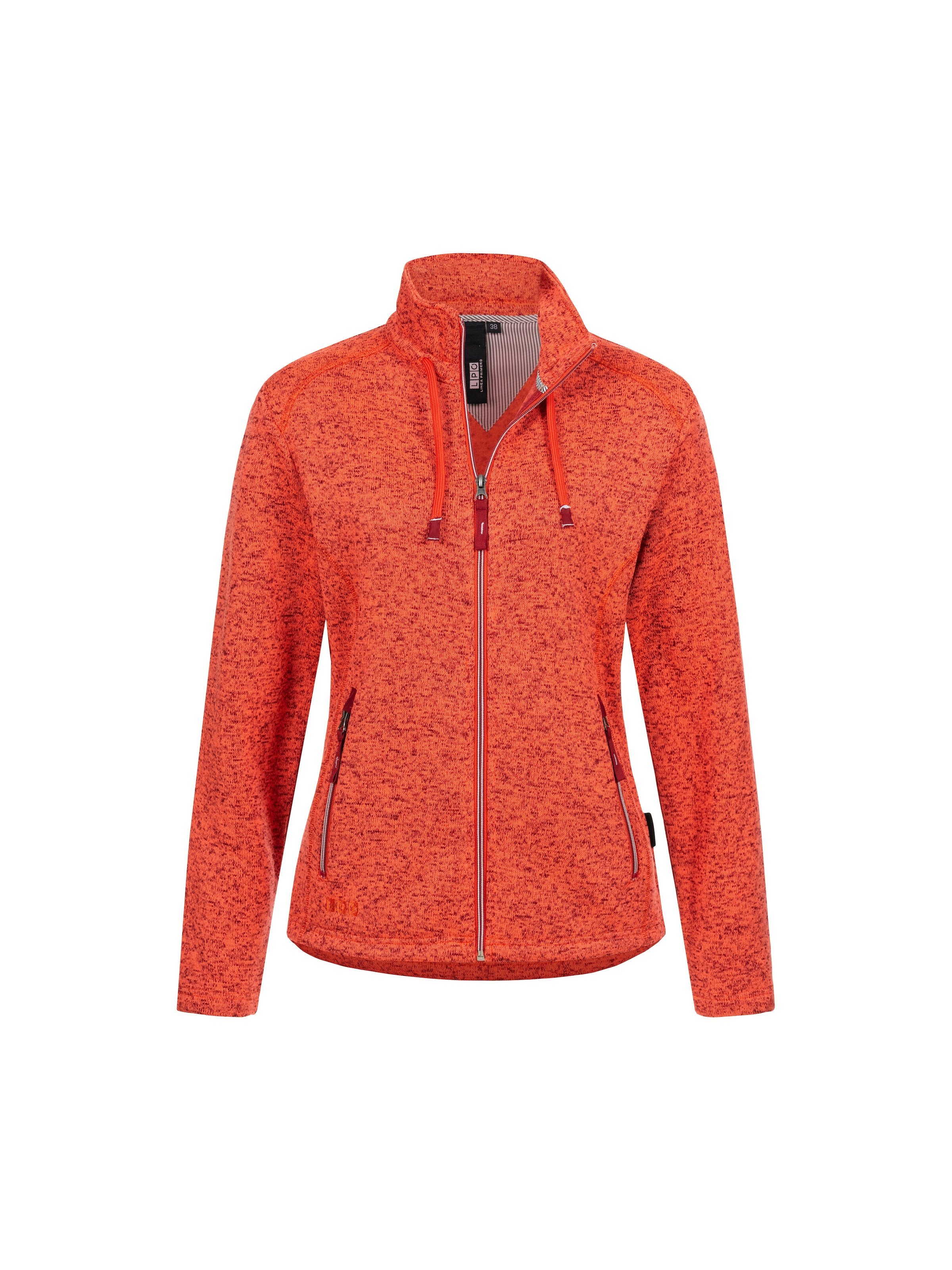 DEPROC Active Fleecejacke LUVERNE WOMEN CS mit Stehkragen orange melange