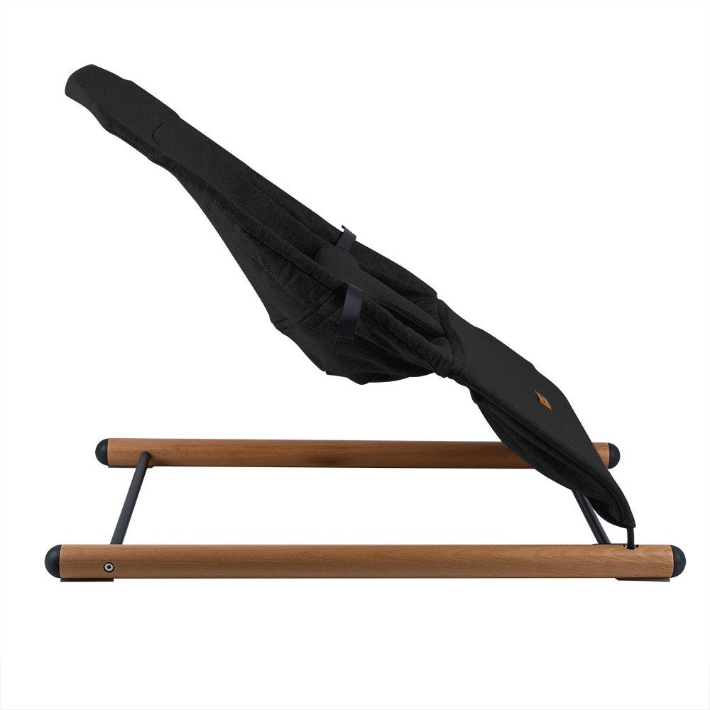 CHILDHOME Babywippe, Babywippe Schaukelstuhl Säugling Babyschaukel Holz Stahl schwarz