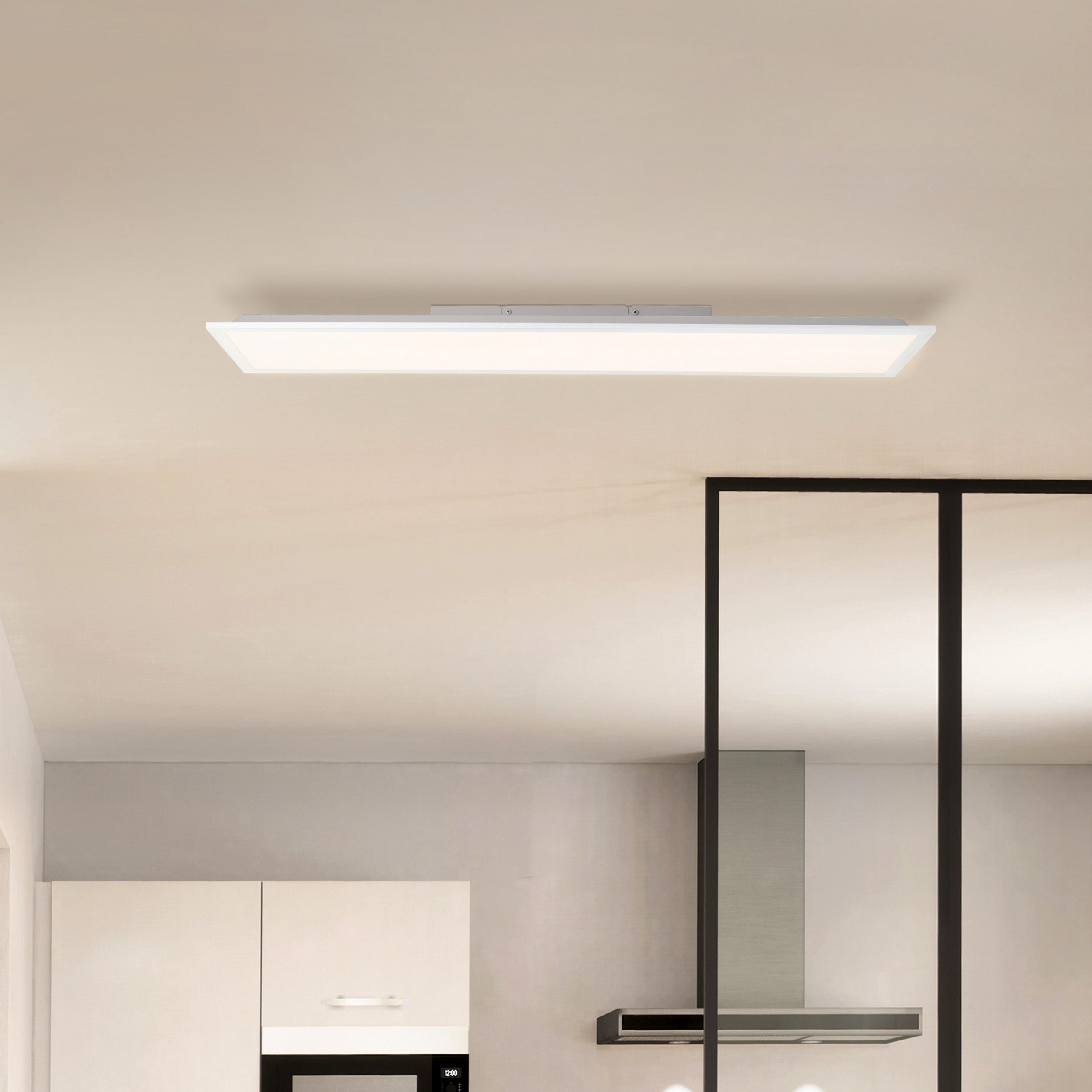Lightbox LED Panel, LED fest integriert, Warmweiß, LED Deckenaufbau-Paneel, 100 x 25cm, 2400lm, 2700K, Aluminium, weiß