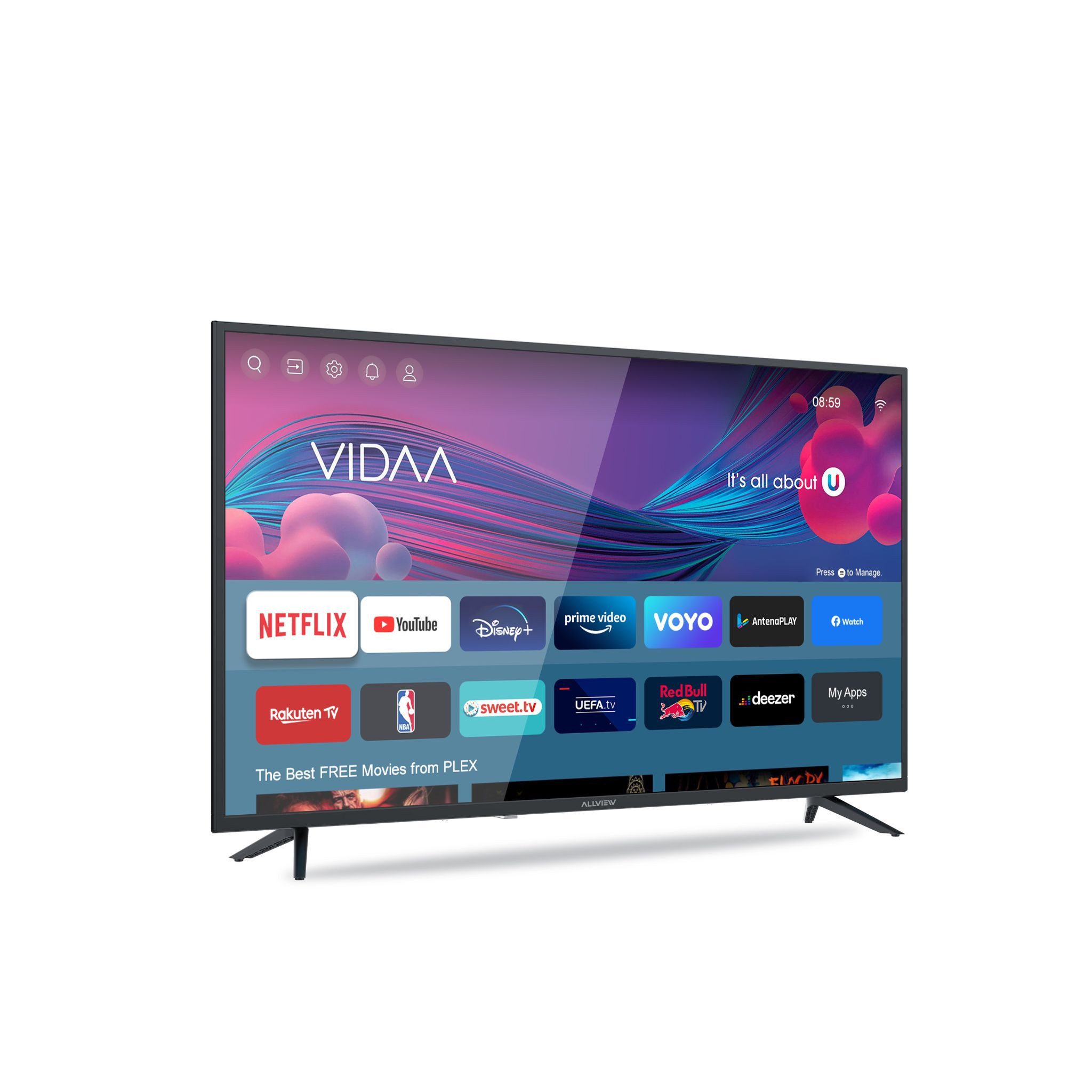Allview Modell 43iPlay6000-F LED-Fernseher (43 Zoll, 1920 × 1080, 3 × HDMI, 2 × USB, integriertes WLAN, ESA Wandhalterung möglich)