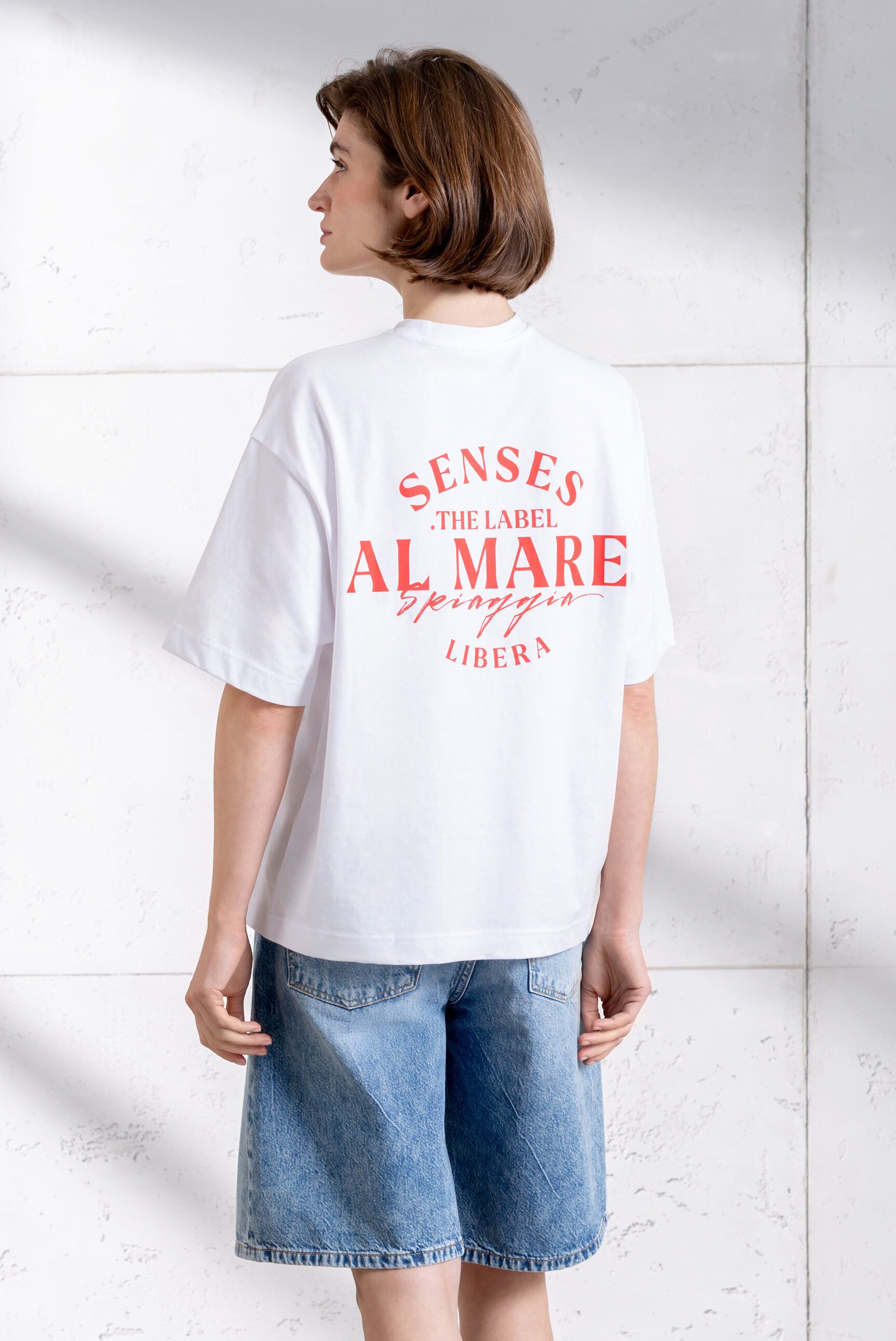 SENSES.THE LABEL Rundhalsshirt aus Baumwolle günstig online kaufen