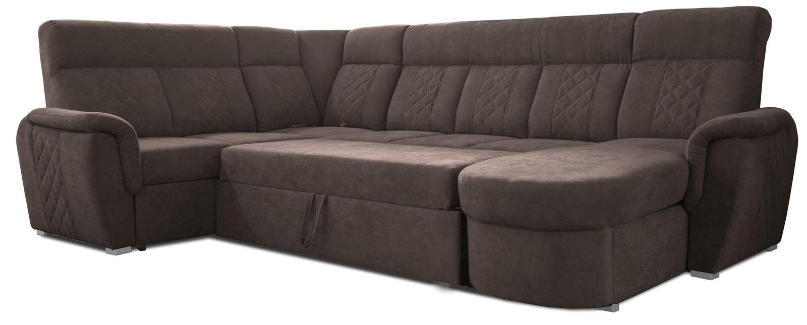 JVmoebel Ecksofa, Wohnlandschaft Polster Sofa Relax Modern Braun Luxus U-form Ecksofa Couch